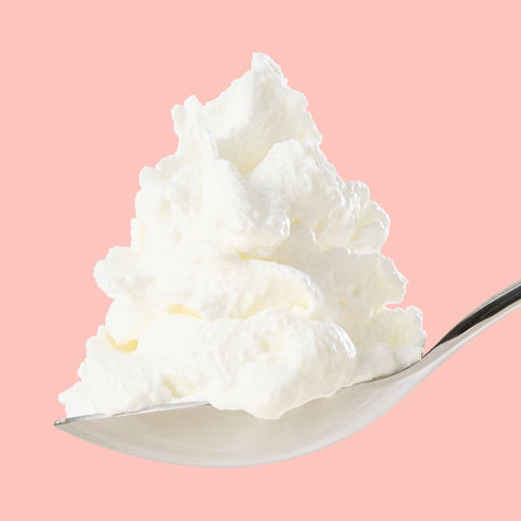 Whipped cream on a spoon